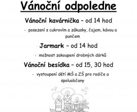 Pozvánka na Vánoční odpoledne ve škole ve středu 14.12. 